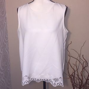 Adrienne Vittadini white classic blouse size L